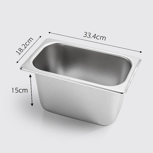 SOGA 6X Stainless Steel 1/3 Gastronorm GN Pan Full Size 15cm Deep Tray - Picture 2 of 11
