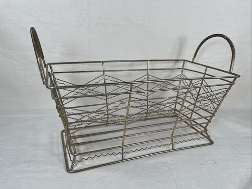 Decorative Gold Metal Rectangular Basket w/Handles Diamond Pattern 14”Lx7”Wx6”H - Picture 3 of 14