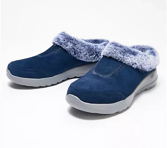 Skechers gowalk suede hotsell faux fur clogs