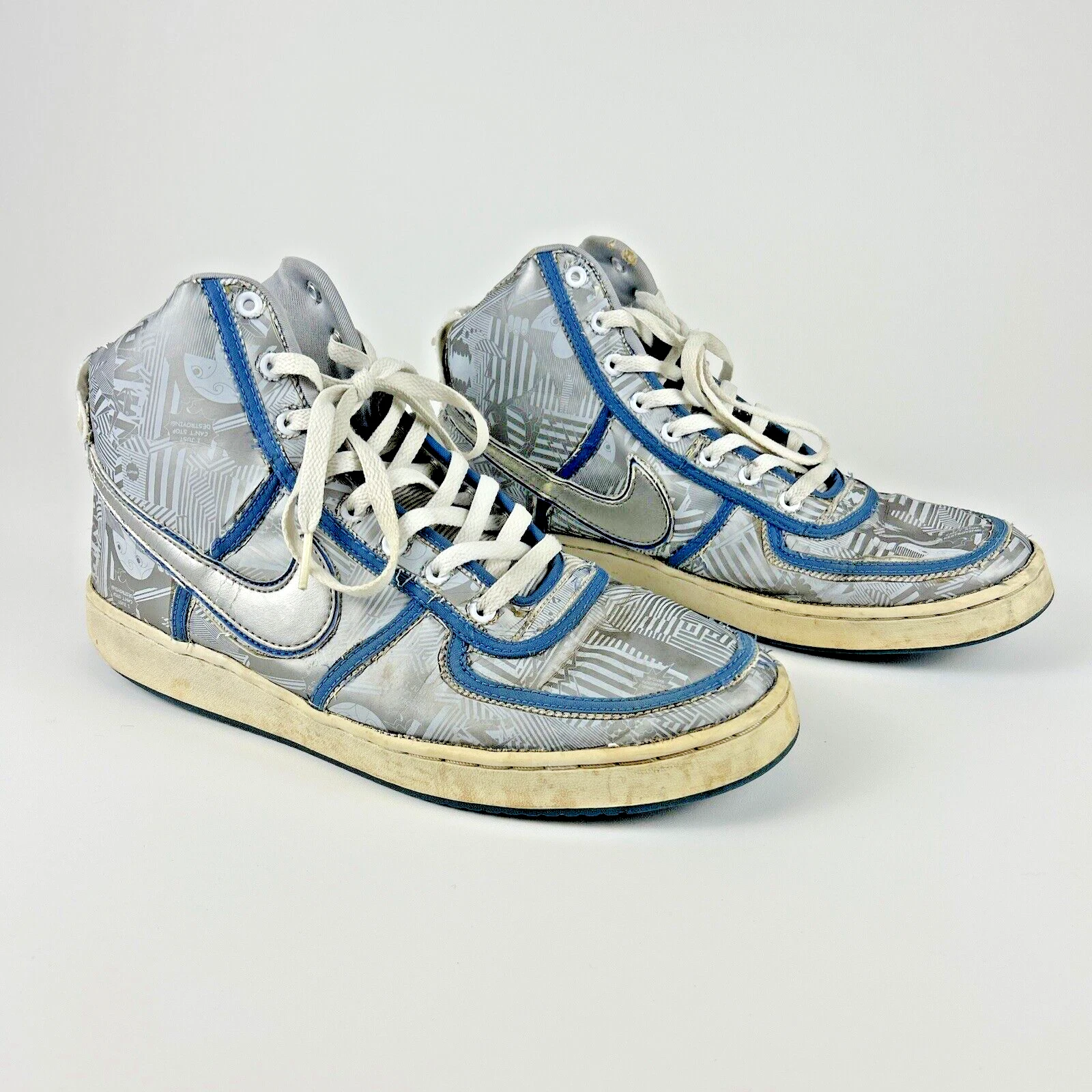 2003 GEOFF MCFETRIDGE NIKE VANDAL SUPREME GM BLANC ARGENT BLEU 307389 101 taille 12