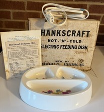Vintage Hankscraft Hot - 'N' - Cold Electric Feeding Dish Baby Infant Works