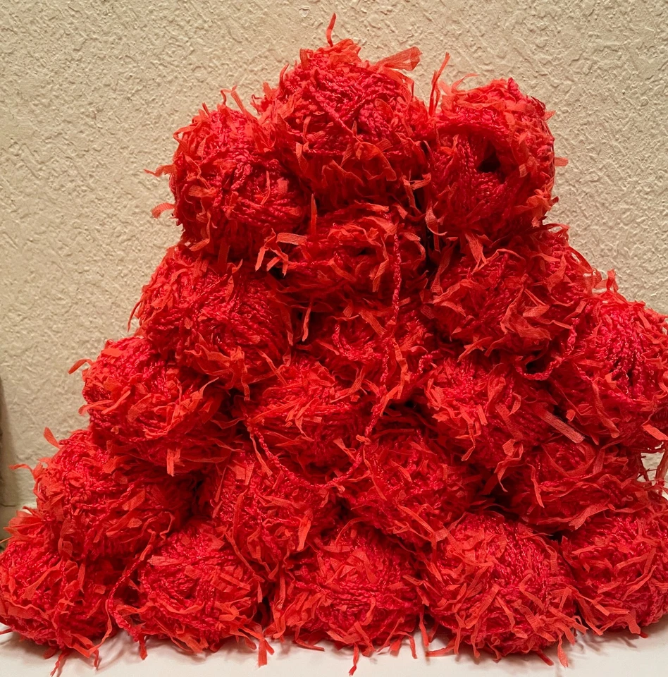 Moda Dea Tutu Geranium Red Fur Type Yarn Nylon Cotton Acrylic Rayon - Image 2 of 4