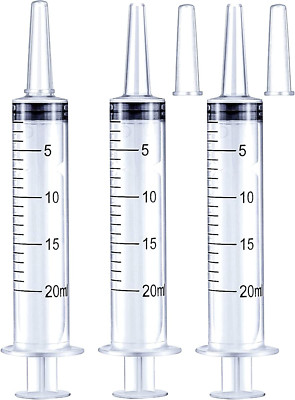 20ml Syringe for Liquid Oral Scientific Labs Measurement Cap- 3 Pack 20ml