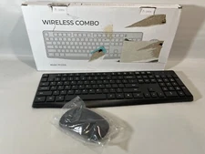 Wireless Keyboard Mouse Combo Energy Saving Slim Quick 2.4Ghz Cordless New