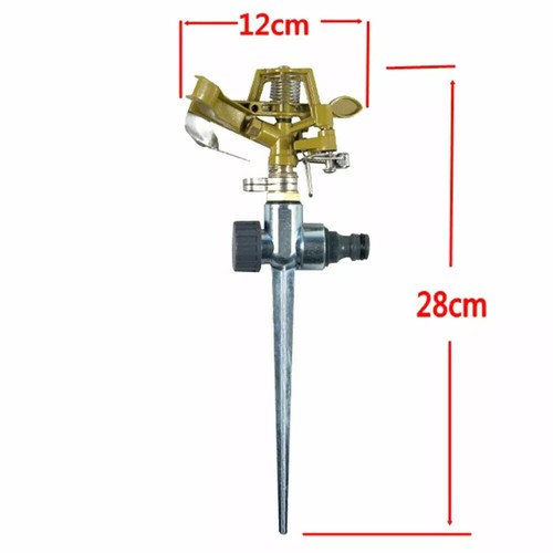 Water Sprinkler Garden Lawn Impulse Metal Spike Grass Hose Rotating 360 Degree - Picture 2 of 8
