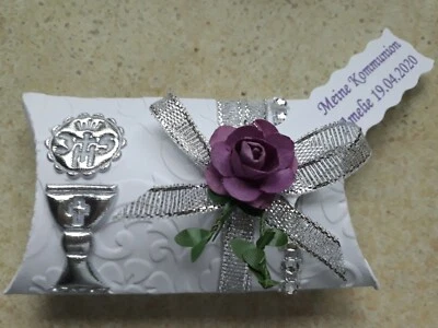 MARKENLOS Kommunion Lila Gastgeschenke Konfirmation,Taufe Tischdeko Mandeln ,Name,Datum