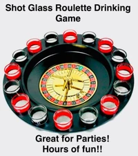 Roulette Drinking Game 16 Shot Glasses Party Novelty Gambling Fun Entertainment