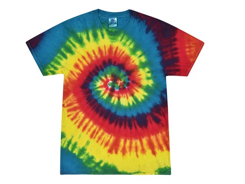 Multi-Color Tie Dye T-Shirts, Kids XS, S, M, L, Cotton, Short Sleeve, Colortone - Picture 22 of 82