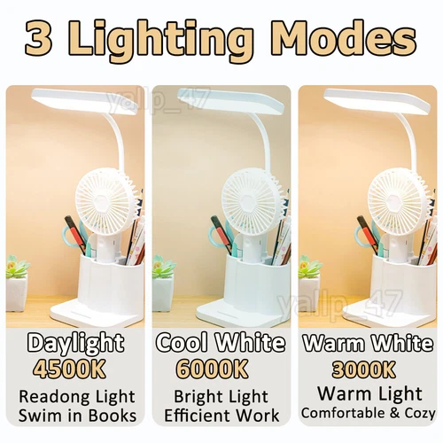 Dimmable LED Desk Light Touch Sensor Table Bedside Reading Lamp USB Rechargeable - Picture 7 of 15