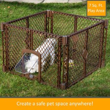 Brown Petyard Passage 4-Panel Dog Playpen Gates Foldable LOCKING Lightweight NEW