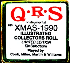 QRS Illustrated Collector Roll XMAS-1990 Player Piano Roll 6 Christmas Songs