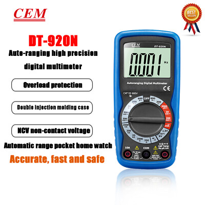 DT-920N Compact True RMS Digital Multimeters Digital Display #