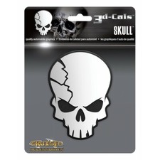 4.5" 3d cals skull chrome auto car bumper sticker emblem decal made in usa