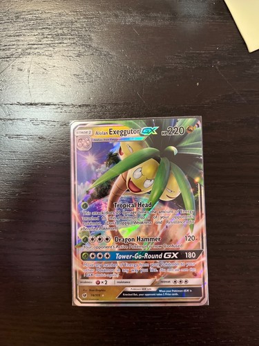 Pokemon TCG Alolan Exeggutor GX 74/111 Sm-Crimson Invasion Ultra Rare NM