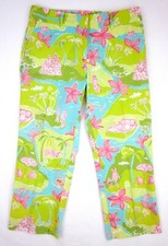 Vintage Lilly Pulitzer Private Island Print Crop Pants Size 6