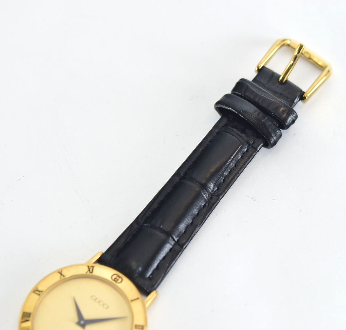 Vintage Gucci 3000M Gold Dial Quartz Men's Watch Swiss Made