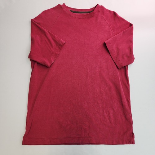 Carribbean Pink T-shirt Men's Short Sleeves Crew Neck Size M Solid Casual Tee