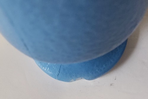 Vtg Anchor Hocking Blue Milk Glass Pebbled Textured Irish Pedestal Mug - Picture 5 of 11