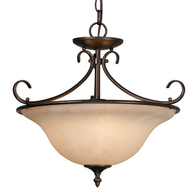 Convertible Semi-Flush in Eclectic style - 14 Inches high by 18 Inches wide -