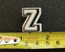 Jibbitz Crocs Z Letter Shoe Charms White Black Varsity Alphabet Initial X