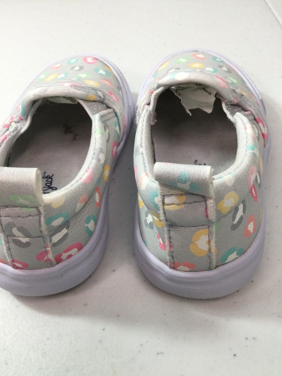 CAT & JACK Grey Sneakers w/Colorful Design Spots. Sz Toddler 5