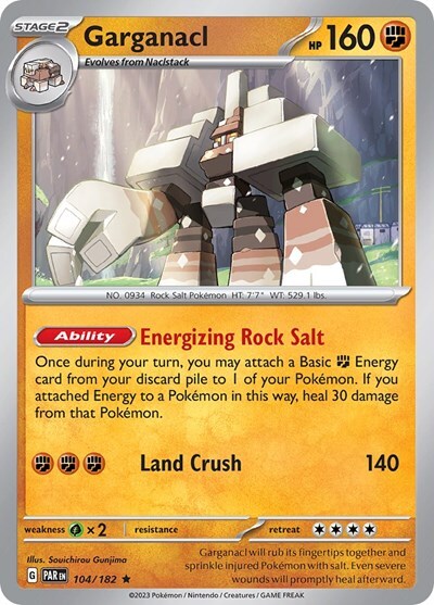1x Garganacl (#104/182) - Holofoil NM Eng Pokemon - SV04: Paradox Rift