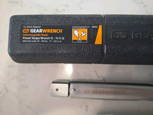 Gearwrench 9mm x 12mm Preset Interchangeable Head Torque Wrench 20-100Nm89463 - Picture 2 of 3