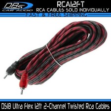 DS18 12 ft 2 Channel RCA Cable Shielded Twisted Audio Signal Dual Interconnecter