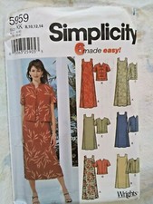 Simplicity 5959 Pullover Sheath Dress & Light Jacket Sz 8-14 UNCUT Pattern EASY