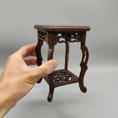 5.75'' Small Square Semi Cascade Bonsai Display Wooden Stand Practical Decor one