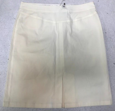 NWT Emilio Pucci Women's Lined Cotton Blend Knee Length Skirt Cream, Size 10