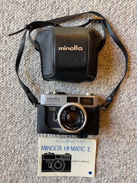 Minolta Hi-Matic E 35mm Rangefinder Film Camera With Case, Rokkor