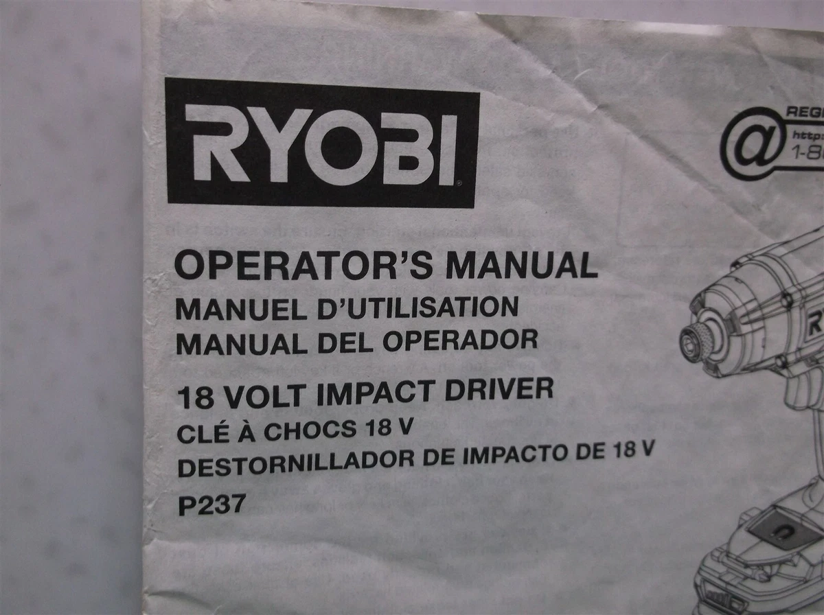 Ryobi impact driver instructions hot sale