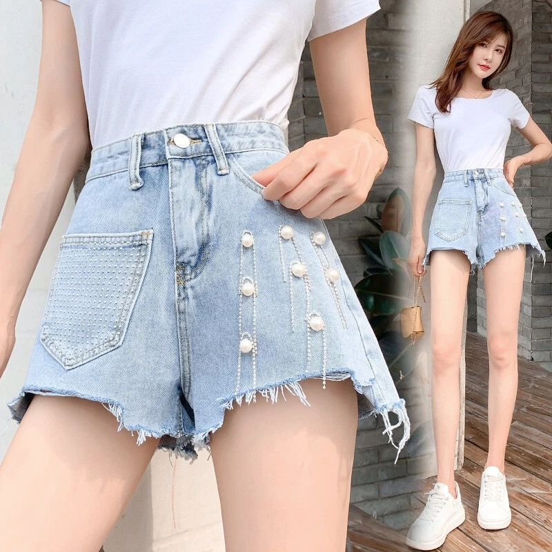 Ripped Denim Shorts, Fashion Ripped Denim Shorts