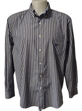 Chaps Dress Shirt X-Large XL Men Button Up Stripes Long Sleeve Light Weight Logo