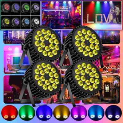 4x 270W LED Par Scheinwerfer 18 LED Strahler RGBW DMX Strobe Bühnenlicht Disco