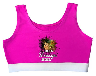 KLEINER FRATZ Mädchen und Damen Bustier personalisiert mit deinem Motiv oder Wunschtext