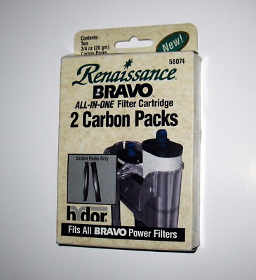 NOS NEW Hydor Renaissance Bravo Power Filter Carbon Packs 58074 Made in Italy
