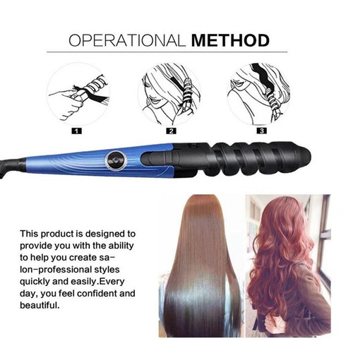 Ceramic Curling Iron Automatic Hair Curler Electric Rechargeable - Picture 10 of 13