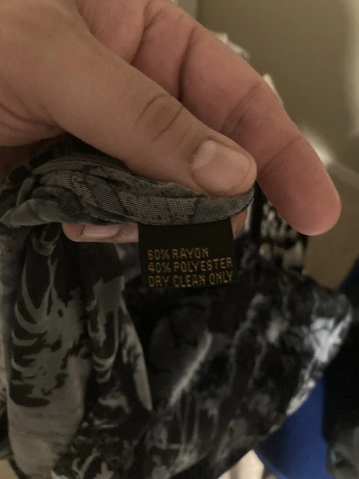 Camisa de vestir vintage crema de seda para hombre XL transparente rara Foto 3 de 3