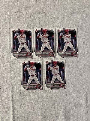 Steele Hall 2025 Bowman Draft Prospects Paper 5 Card Lot Cincinnati Reds