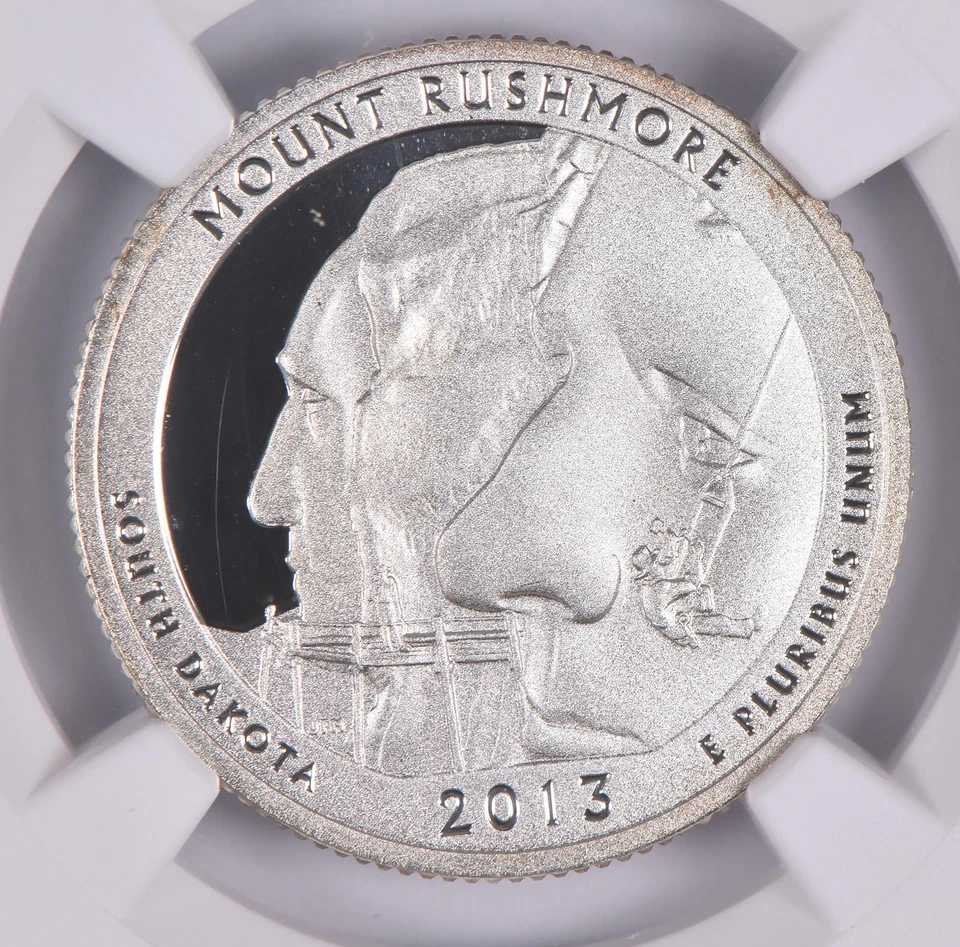 2013-S Silver PF69 ANT Mount Rushmore Quarter Limited Edition NGC *5192 - Image 3 of 4