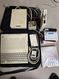 Apple IIC A2S4000 Computer Power Supply Some software Disks Joystick modem
