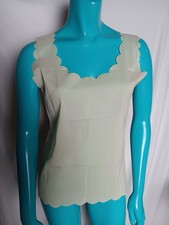 Vintage Lace Sheer Sm Cream Scalloped Tank Top