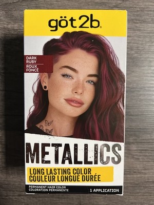 Schwarzkopf Got2b Metallics Permanent Hair Color, M68 Dark Ruby