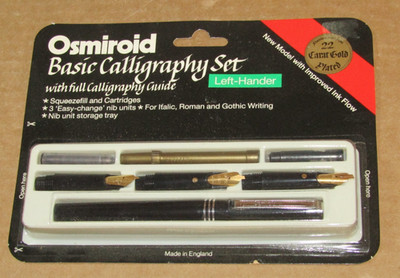 Osmiroid Basic Calligraphy Set LEFT HANDER 22k gold plate 3 easy change nibs