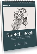 9" x 12" Sketch Book, Spiral Bound Sketchbook, 100 Sheets 68lb/100gsm Acid-...