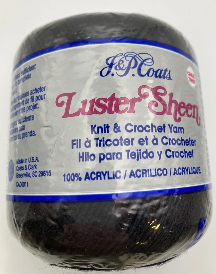 Cable de hilo acrílico tejido y ganchillo brillo brillo colores torcidos vainilla y negro Foto 3 de 4