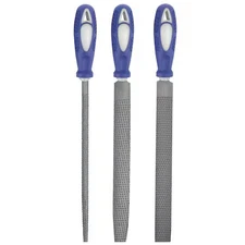 Westward 10Z758 Hand File Set, Bastard/Smooth, 8 In L, 3 Pc