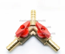 1PC 3 Way Shut Off Ball Valve Y Shaped Switch Tee Connector OD8/10/12mm